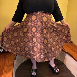 eShakti paisley print empire mixed media dress, 4X